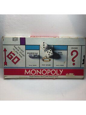 Vtg Parker Brothers Monopoly Real Estate Trading Game Missing Piece Incomplete